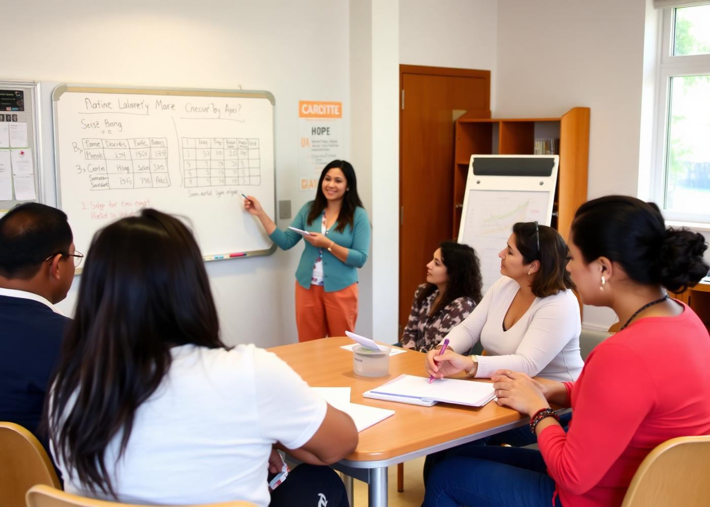 Financial educator leading a small group workshop.